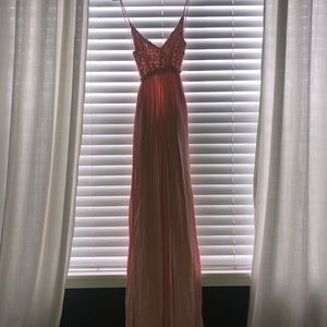Light pink, backless Maxi